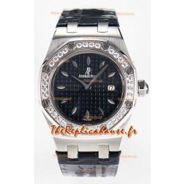 Audemars Piguet Royal Oak 33MM en acier 904L Quartz Cadran noir Montre Suisse Réplique