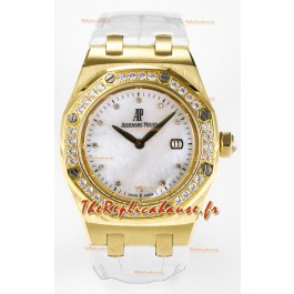Audemars Piguet Royal Oak 33MM Or Rose Quartz Or Rose Cadran Perlé Montre Suisse Réplique