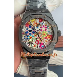 Montre Audemars Piguet Super Clone Royal Oak en céramique noire avec cadran soleil 