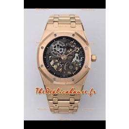 Montre Audemars Piguet Super Clone Royal Oak Jumbo Extra-Fine avec boîtier en or rose 