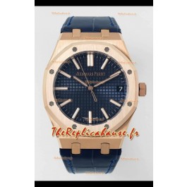 Audemars Piguet Royal Oak 15510OR 41 mm en or rose avec cadran bleu, réplique super clone