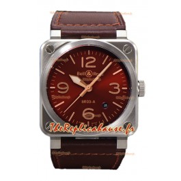Bell and Ross BR03 - édition patrimoine doré en acier 904L Réplique Montre Suisse 