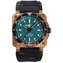 Bell & Ross BR03-92 Diver Cadran vert Boîtier bronze Montre suisse réplique 1:1