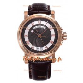 Breguet Marine Automatique Grande Date 5817 Montre en or rose avec cadran brun 