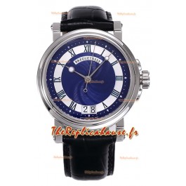 Breguet Marine Automatique Grande Date 5817 Montre en acier inoxydable avec cadran bleu 
