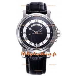 Breguet Marine Automatique Grande Date 5817 Montre en acier inoxydable avec cadran noir 