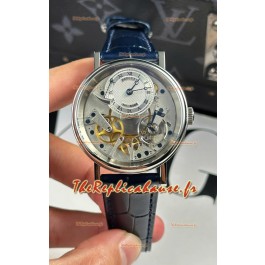 Breguet Tradition 7057BR/R9/9W6 Tourbillon simple en acier Réplique de la montre suisse à bracelet bleu