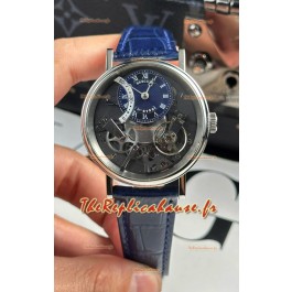 Breguet Tradition 7057BR/R9/9W6 Tourbillon simple en acier Réplique de la montre suisse à bracelet bleu