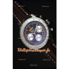 Montre Replica Suisse Miroir 1:1 en Acier Inoxydable avec un Cadran Marron Navitimer Breitling 01