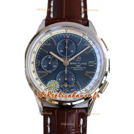 Breitling Premier B01 Chronographe 42 Edition Boîtier Acier Cadran Bleu - Montre réplique 1:1