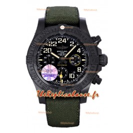 Breitling Avenger Hurricane Chronographe Cadran noir Nylon kaki - Revêtement DLC Réplique Montre Suisse 