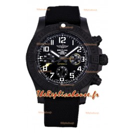 Breitling Avenger Hurricane Chronograph Cadran noir Bracelet Nylon - Revêtement DLC Montre Suisse Réplique 