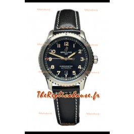 Breitling Navitimer Aviator 8 Automatic 41 Cadran noir Bracelet marron Montre réplique 1:1 Suisse 