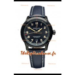 Breitling Navitimer Aviator 8 Automatic 41 Cadran noir Bracelet bleu Montre réplique 1:1 Suisse 