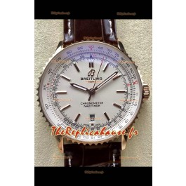 Breitling Navitimer 1 Réplique Montre Suisse Automatique - Cadran Blanc - Boîtier Or Rose