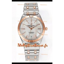 Breitling Chronomat 36MM Boîtier or rose 2 tons Réplique de montre 1:1 Cadran perle