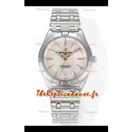 Breitling Chronomat 36MM Acier inoxydable Boîtier 1:1 Miroir Réplique Montre Cadran Perle