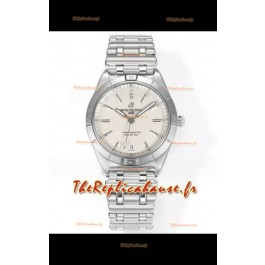 Breitling Chronomat 36MM Boîtier acier inoxydable Réplique Montre 1:1 Cadran Blanc