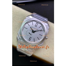 Bvlgari Octo Finissmo Edition 1:1 Miroir Réplique Boîtier Acier Inoxydable 904L Cadran Blanc