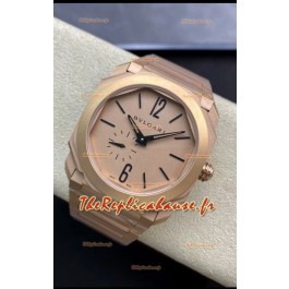 Bvlgari Octo Finissmo Edition 1:1 Miroir Réplique Boîtier Or Rose Sablé
