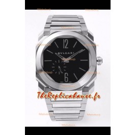 Bvlgari Octo Finissmo Edition 1:1 Miroir Réplique 904L Boîtier Acier Inoxydable Cadran Noir