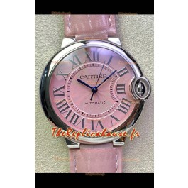 Ballon De Cartier Suisse Automatique 1:1 Miroir Qualité 36MM en Acier Inoxydable Cadran Rose