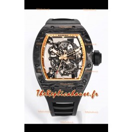 Réplique de Montre Richard Mille RM055 Boîtier Carbone Noir Miroir 1:1 -bracelet Noir