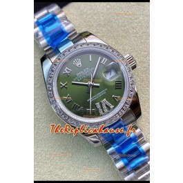 Rolex Datejust 28MM Réplique Suisse en acier 904L avec cadran vert - Réplique miroir 1:1