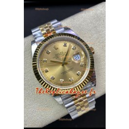 Réplique de montre Rolex Datejust 126333 41MM ETA 3235 Suisse Miroir 1:1 en or jaune 904L acier - Miroir 1:1