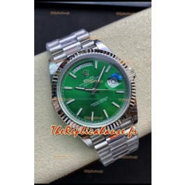 Montre Rolex Day Date 904L en acier inoxydable 40MM - Cadran vert 1:1 qualité miroir