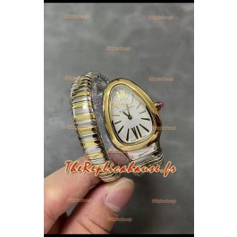 Bvlgari Serpenti Edition Montre à boîtier en or jaune bicolore en qualité miroir 1:1