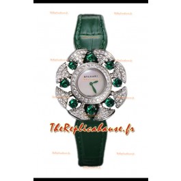 Bvlgari Divas's Dream Edition Montre en acier - Lunette pavée de diamants Réplique Suisse