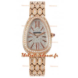 Bvlgari Serpenti Seduttori Edition Montre en or jaune pavée de diamants - Montre réplique 1:1