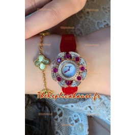 Montre Bvlgari Divas's Dream Edition en boîtier or rose - Lunette pavée de diamants - Réplique suisse