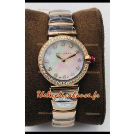 Bvlgari LVCEA Edition Montre en acier or rose bicolore - Réplique Miroir 1:1