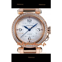Cartier, automatique, Montre réplique de qualité miroir 1:1, 35 mm, en or rose