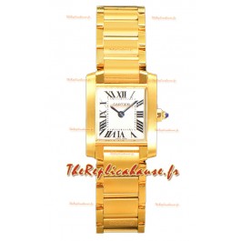 Cartier Tank Francaise Or Jaune Montre à Quartz Suisse Réplique 25.70MM