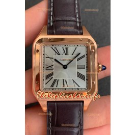 Cartier Santos Dumont Montre réplique 1:1 suisse en boîtier rose cadran acier doré 42MM