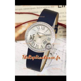 Ballon Blanc De Cartier Réplique Montre Suisse à Quartz en Acier Bracelet Tissu 