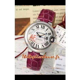Ballon De Cartier Automatique Suisse qualité miroir 1:1 Bracelet Rose 33MM en boîtier d'acier