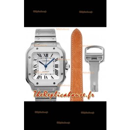 Montre Cartier "Santos De Cartier" Hommes XL 1:1 Réplique avec boitier en acier - Rebord blanc