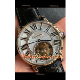 Rotonde De Cartier Flying Tourbillon Réplique Montre Super Clone en or rose