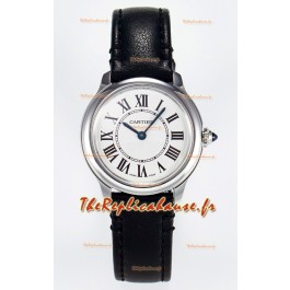 Ronde De Cartier Réplique Montre Suisse Super Clone 29MM avec cadran blanc argenté