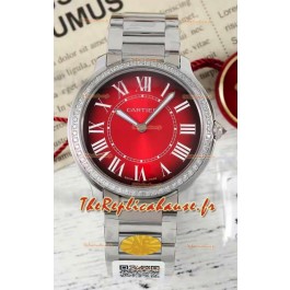 Cartier Ronde Must 36MM Cadran suisse à quartz rouge Réplique montre suisse 1:1 