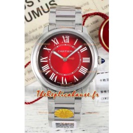 Cartier Ronde Must 36MM Cadran Rouge Quartz Suisse Réplique montre suisse 1:1 