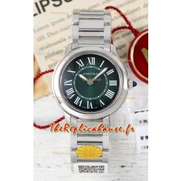 Cartier Ronde Must 29MM Cadran Quartz Vert Réplique montre suisse 1:1