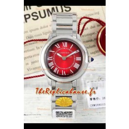 Cartier Ronde Must 29MM Cadran rouge Quartz suisse Réplique montre suisse 1:1 