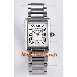 Tank Must De Cartier Montre Super Clone Suisse 33.7MM Cadran Blanc
