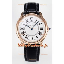Ronde Louis Cartier Super Clone 36MM en or rose avec mouvement à quartz suisse