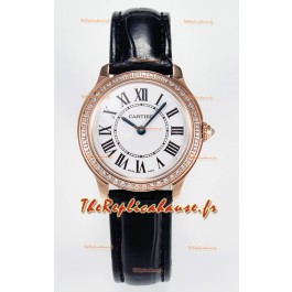 Ronde Louis Cartier Super Clone 29MM Or Rose. Montre en or rose avec mouvement à quartz suisse